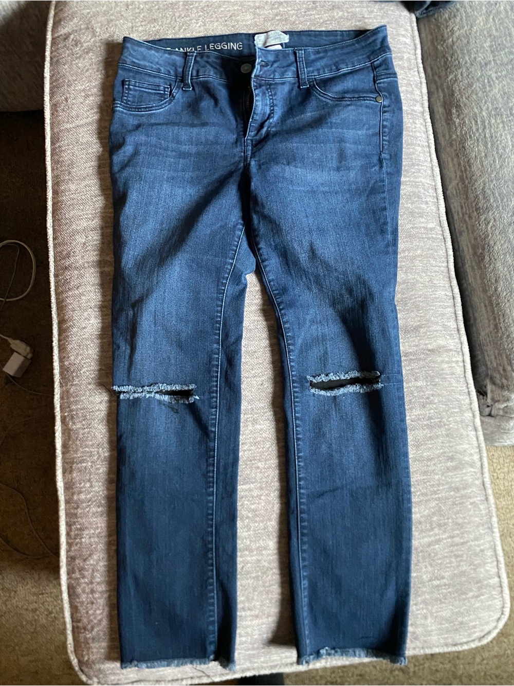 Asphalt Women's Dark Blue Distressed Skinny Jeans